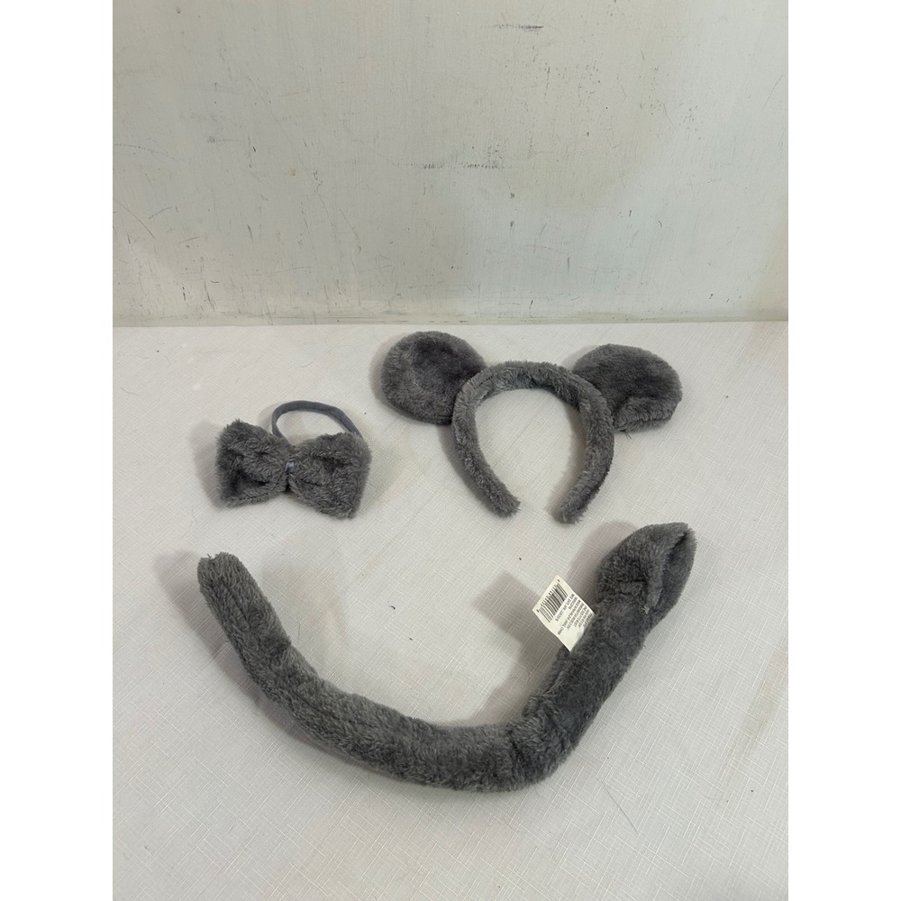 Unbranded Mouse Costume Set O/S Gray Ears Tail Bow Tie Kids Accessory